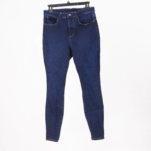 Duluth Trading Co High Rise Jeans Denim Blue Dark Wash Skinny Cotton Blend - Picture 1 of 4